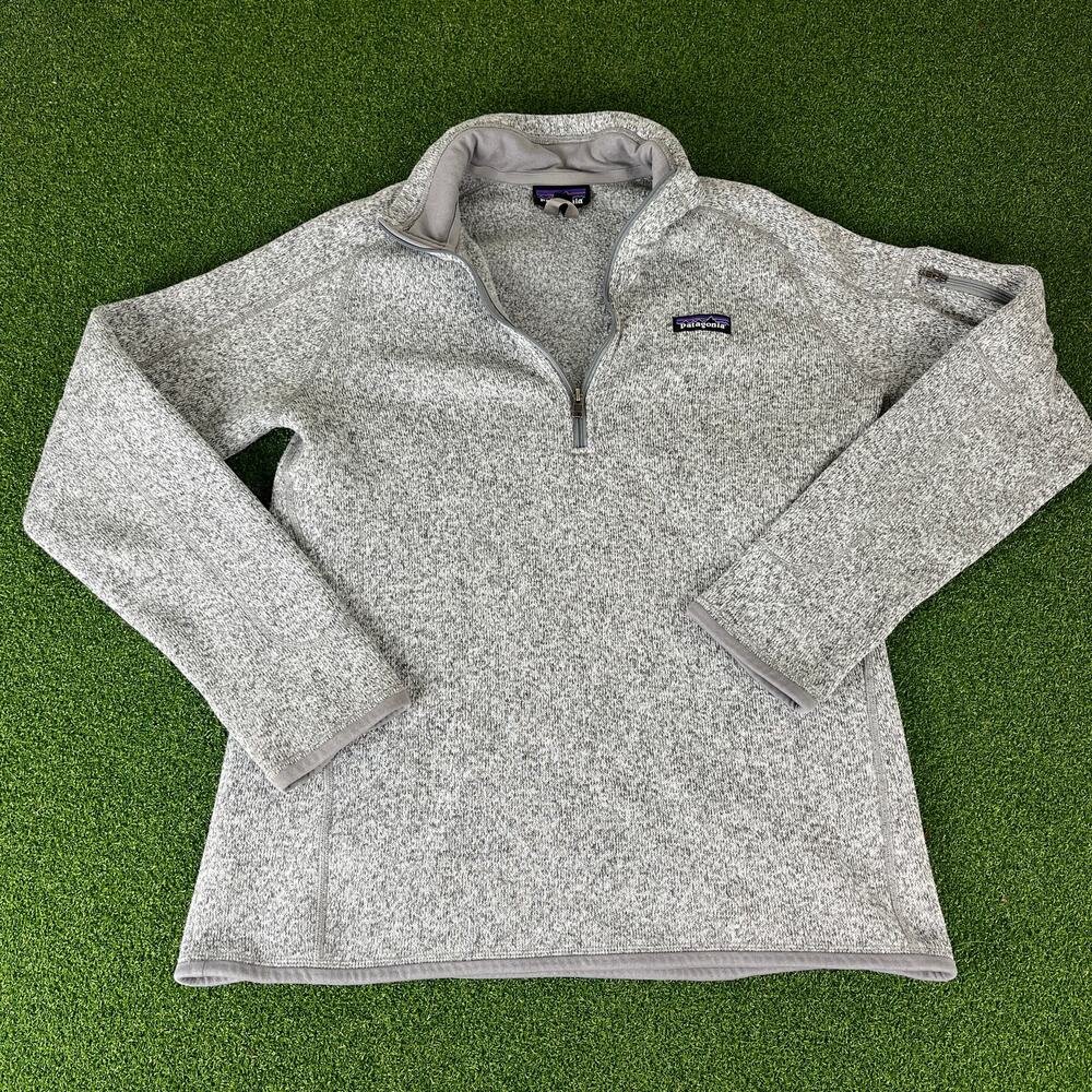 Patagonia Womens Gray 1/4 Zip Fleece Pullover Better Sweater Sz L